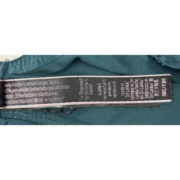 Victoria’s Secret So Obsessed Wireless Push-Up Bra Size 38C Emerald Green Teal - Picture 9 of 10